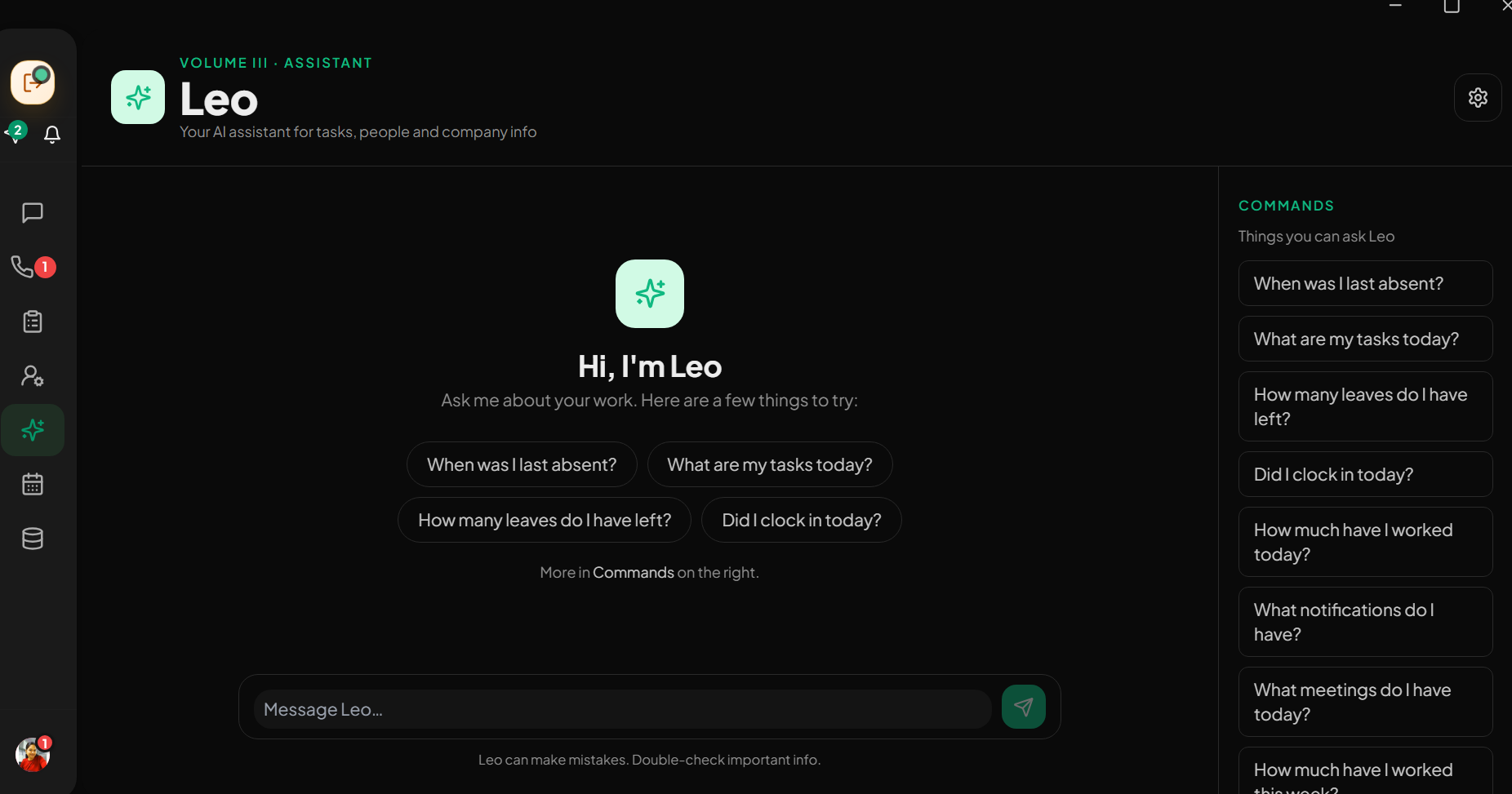 Lio AI assistant product interface